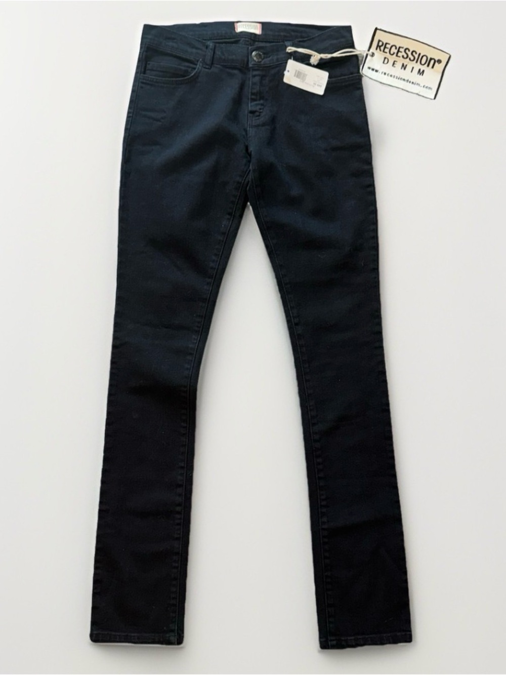 NEW! WOMENS RECESSION DENIM ''BASIC SKINNY'' BLACK JEANS SIZE 27